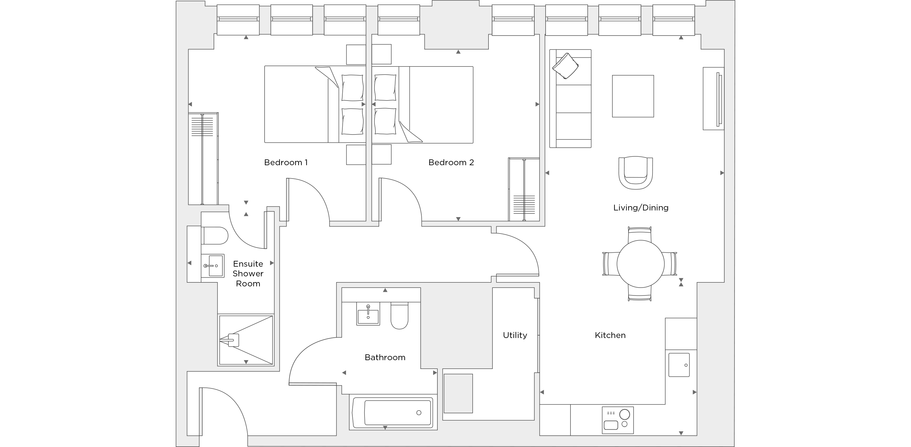 Two Bedroom Apartment A.1.06 Floor Plan