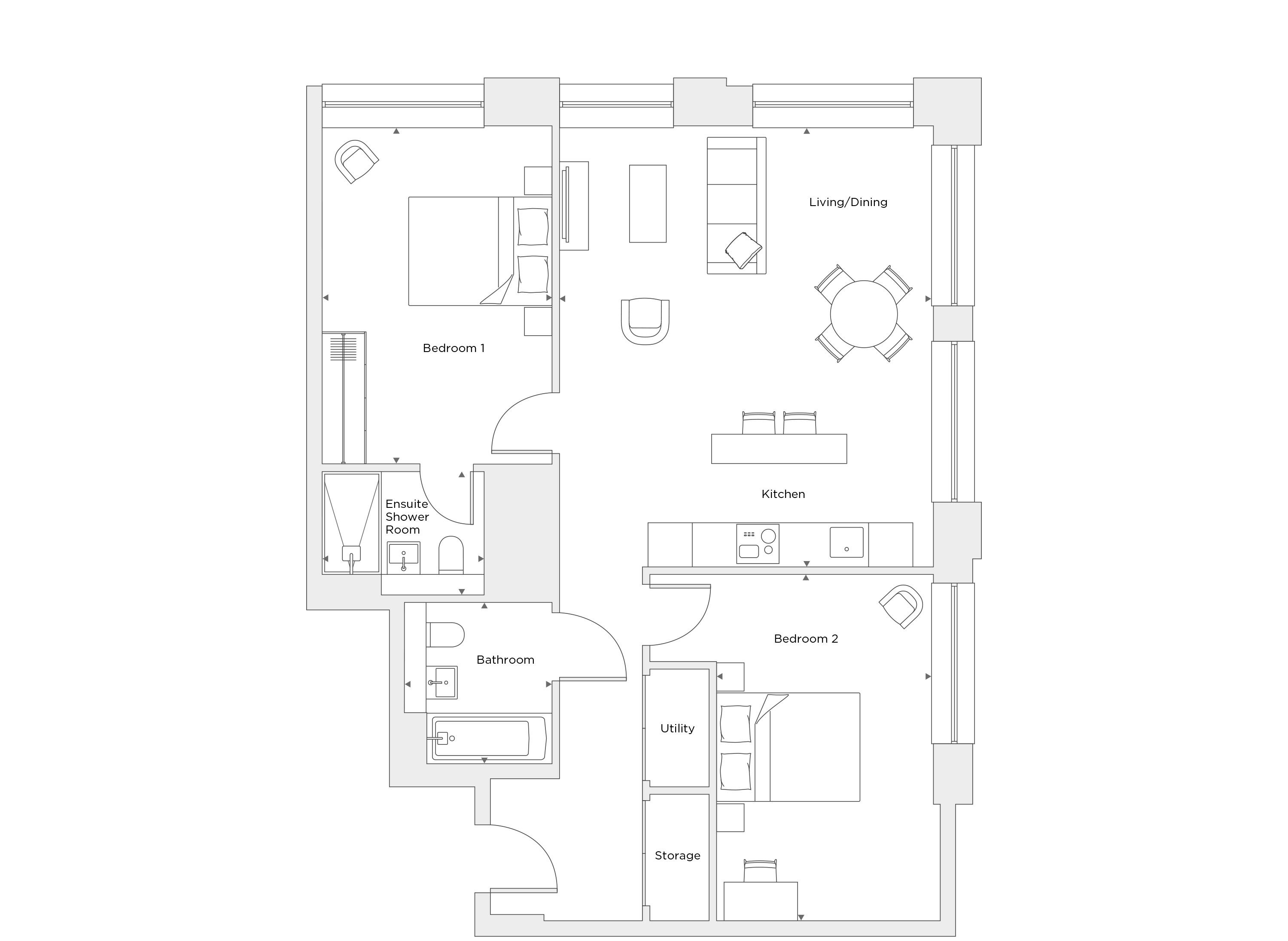 Two Bedroom Apartment A.3.11 Floor Plan