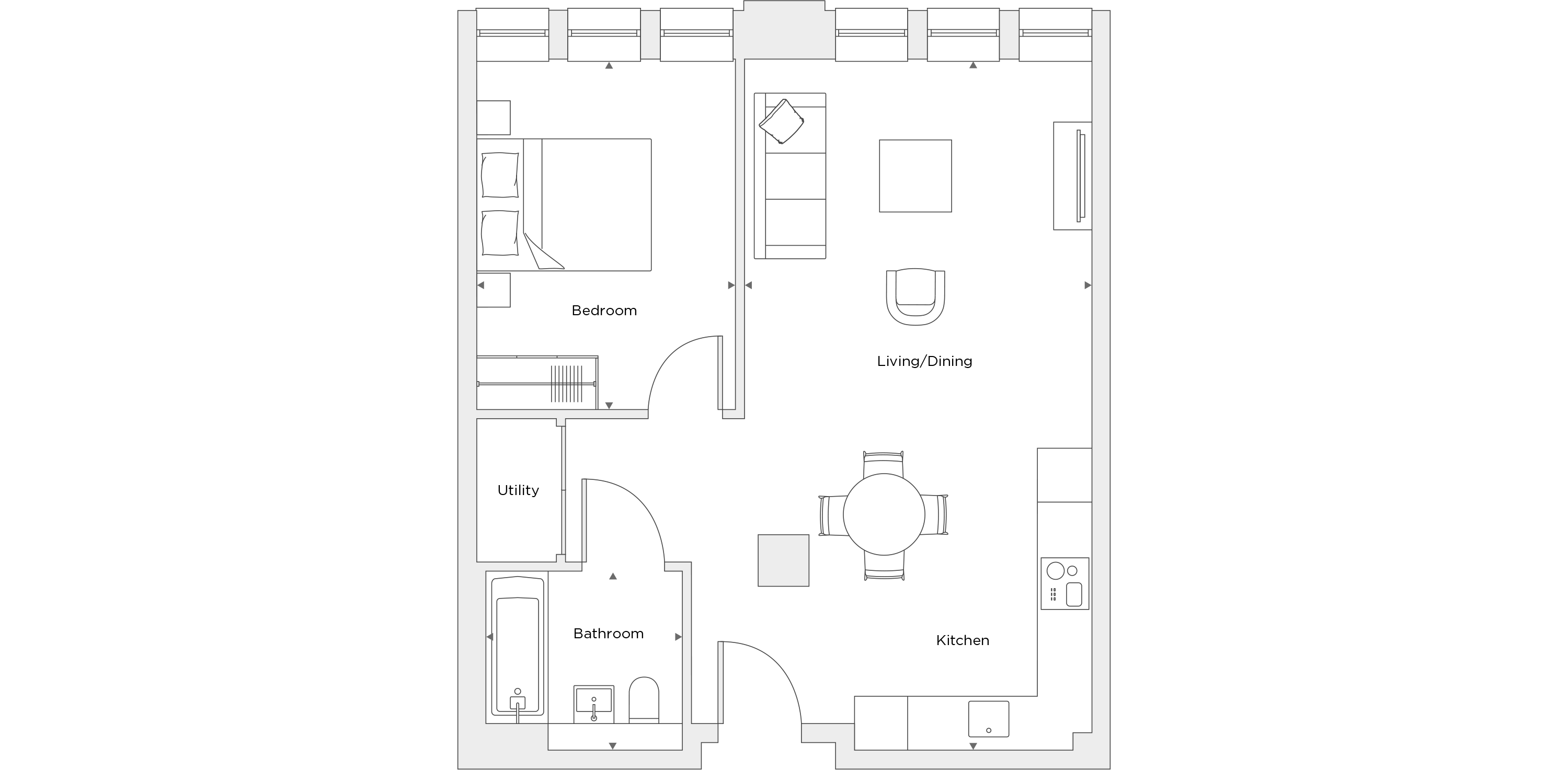 One Bedroom Apartment B.3.04 Floor Plan