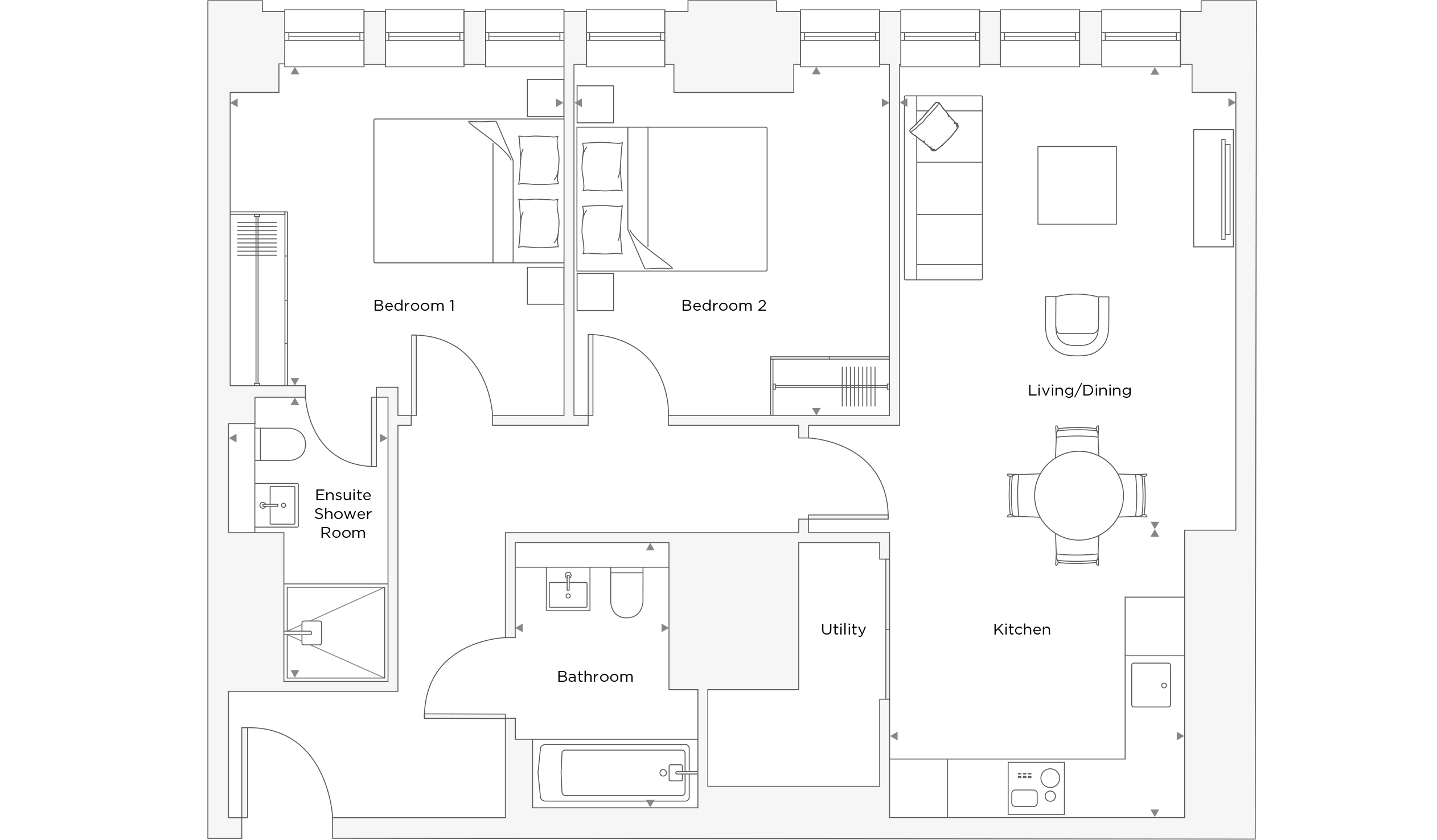 Two Bedroom Apartment A.0.05 Floor Plan