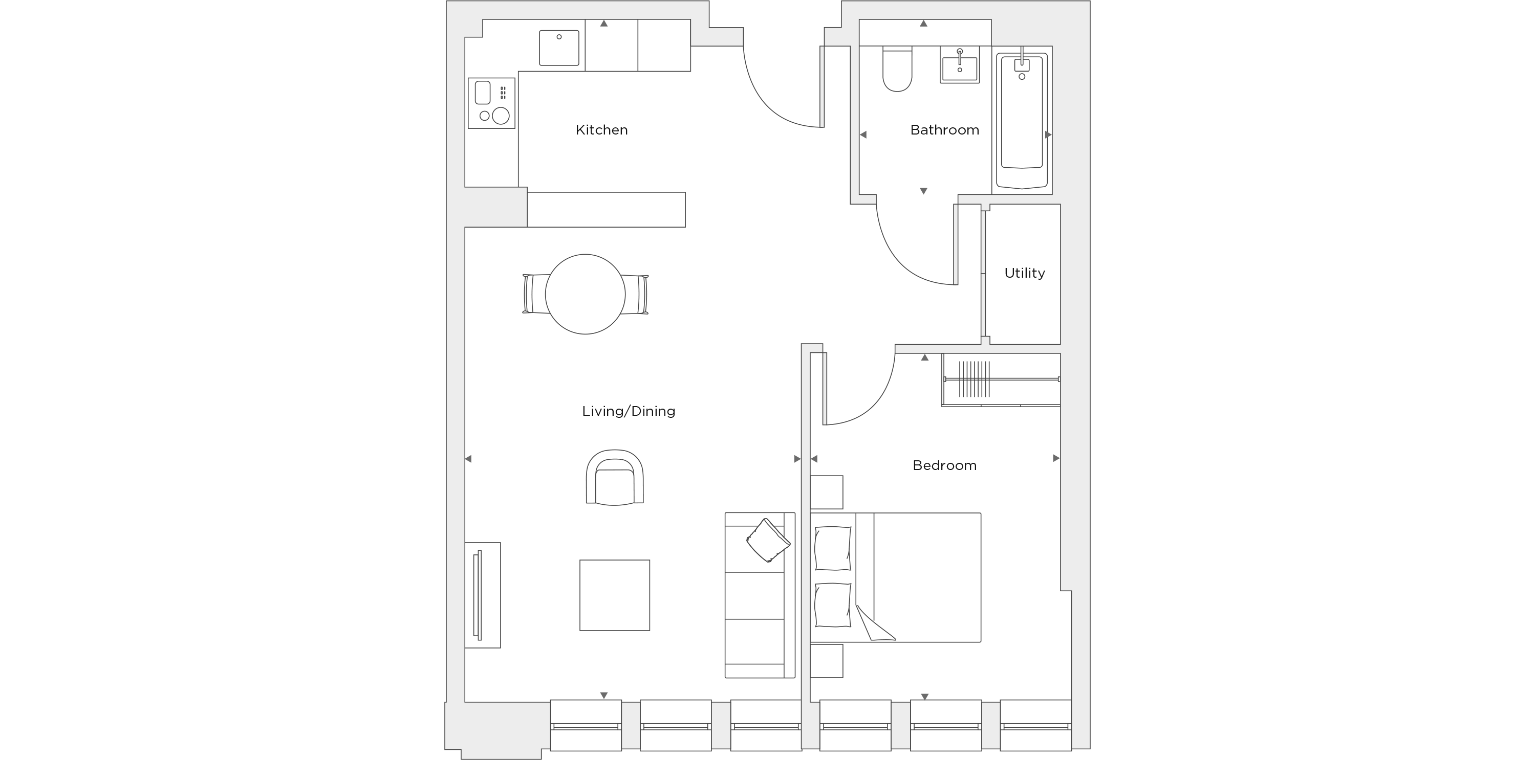 One Bedroom Apartment A.0.01 Floor Plan