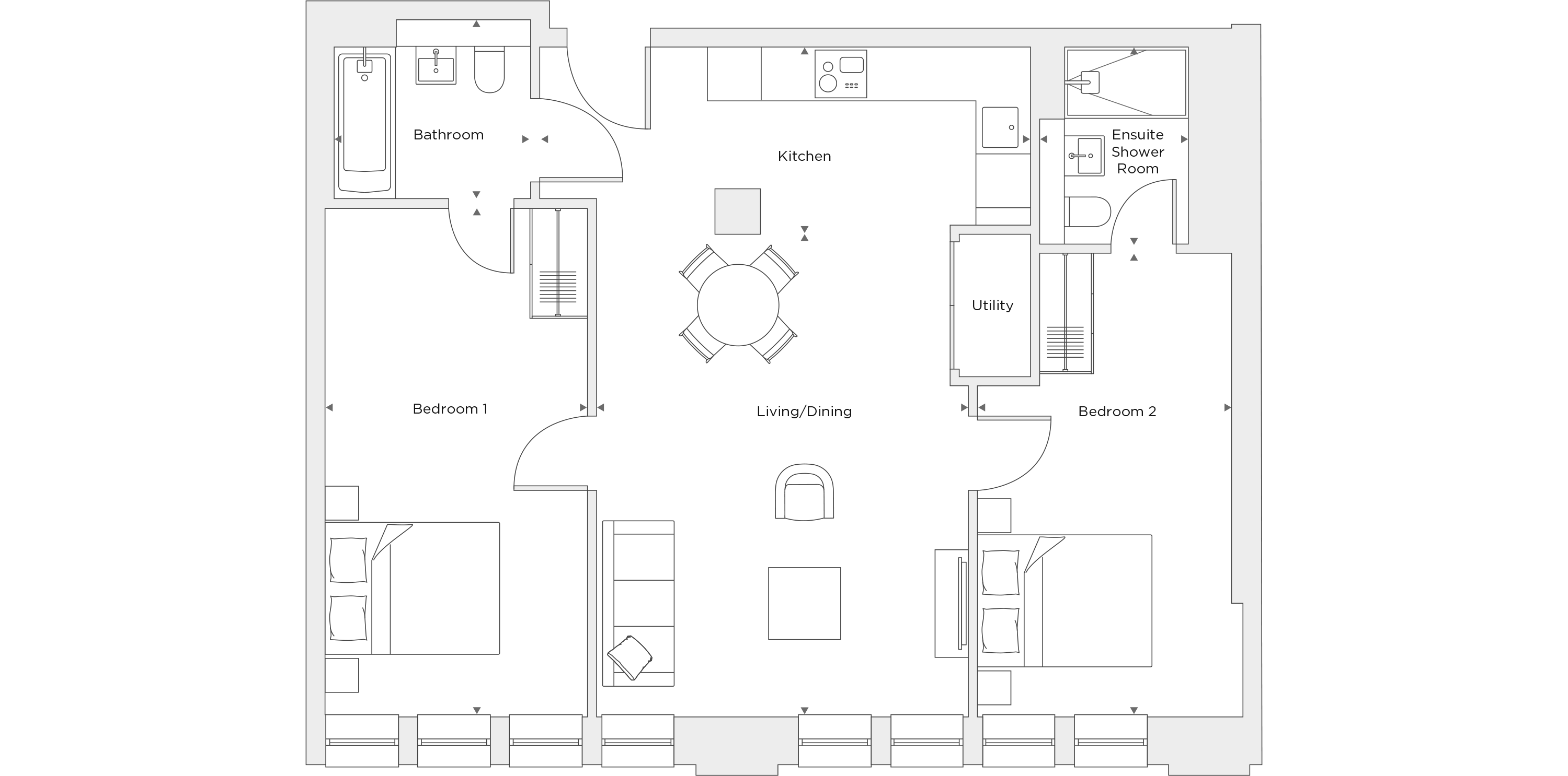 Two Bedroom Apartment A.0.03 Floor Plan