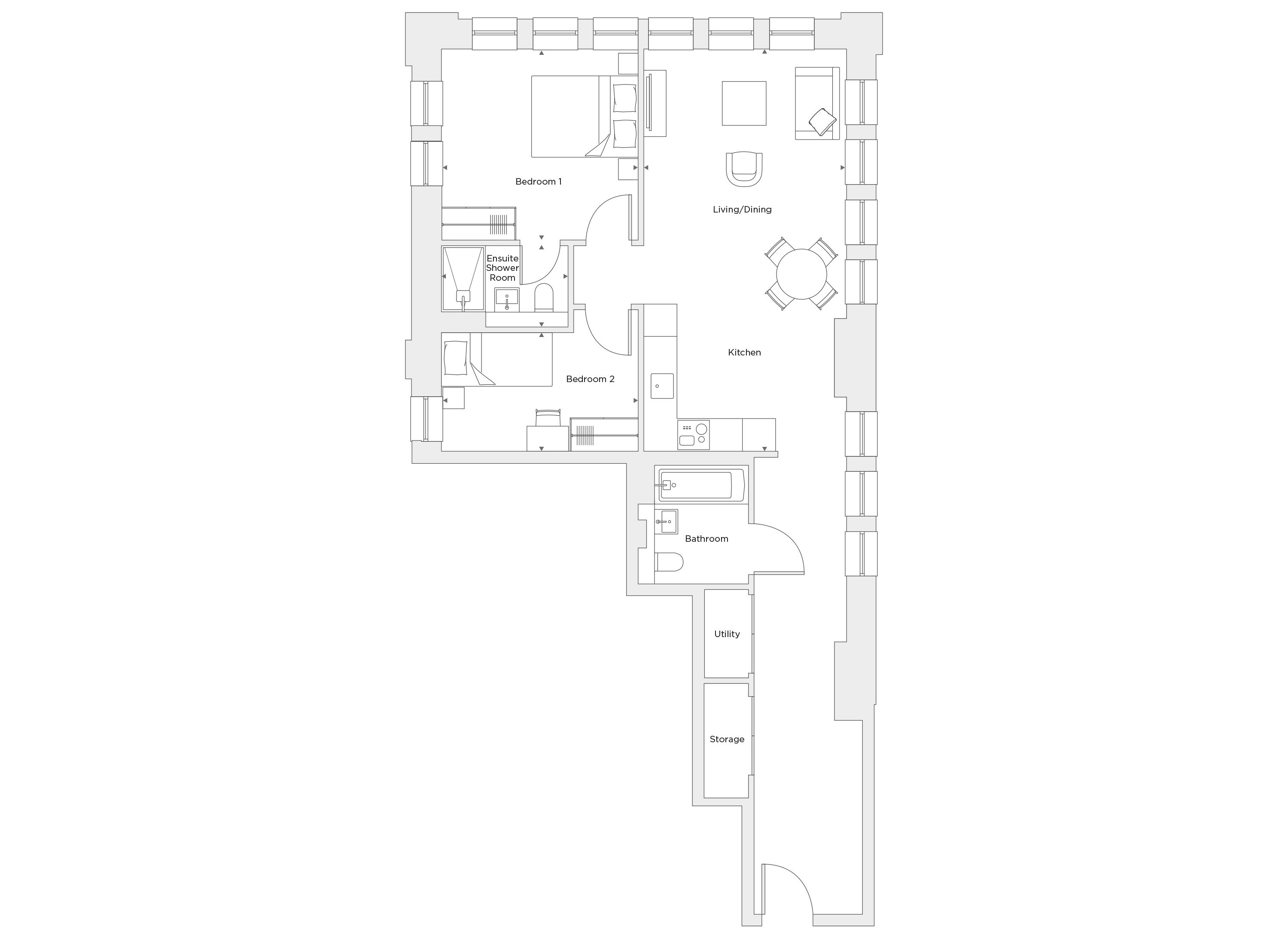 Two Bedroom Apartment A.0.07 Floor Plan