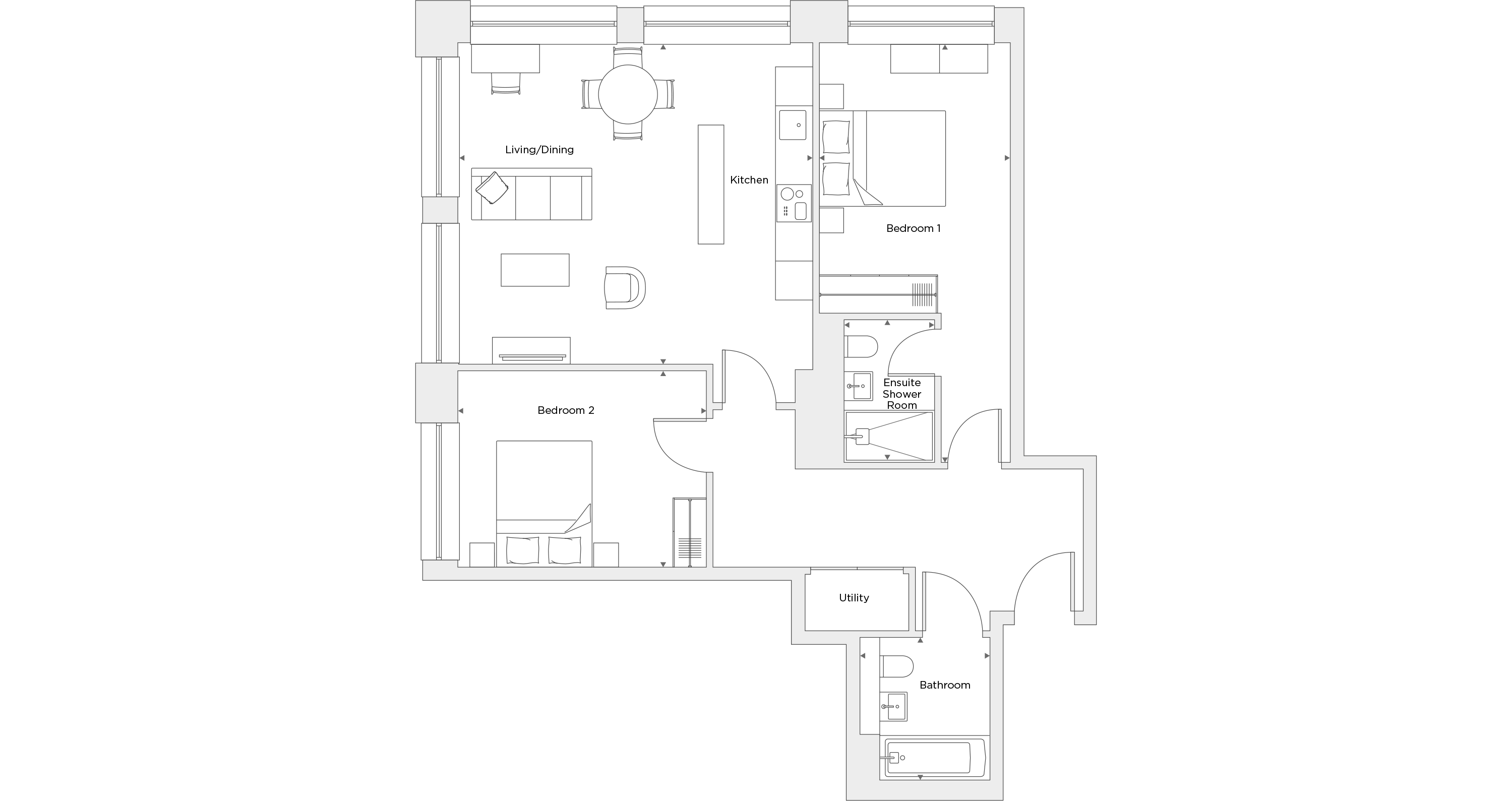 Two Bedroom Apartment A.0.09 Floor Plan