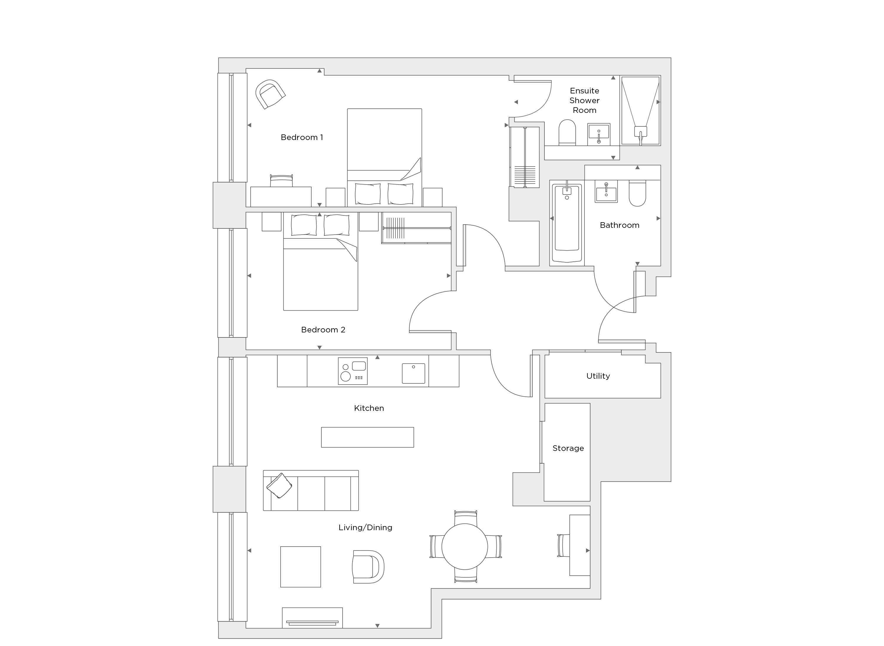 Two Bedroom Apartment A.0.12 Floor Plan