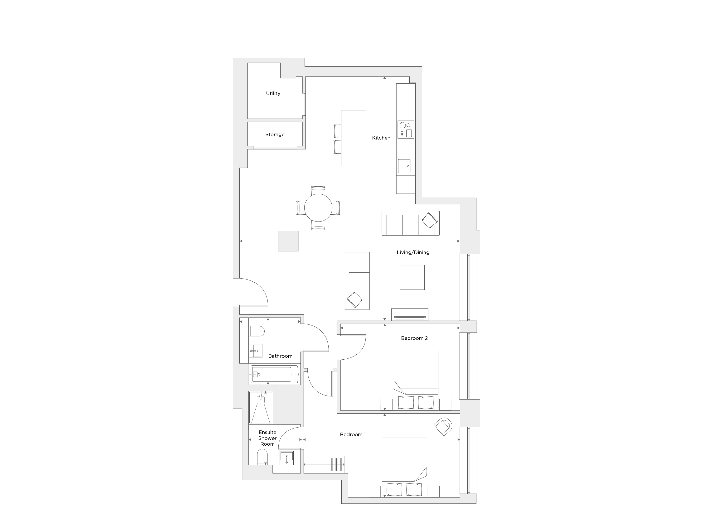 Two Bedroom Apartment A.0.15 Floor Plan