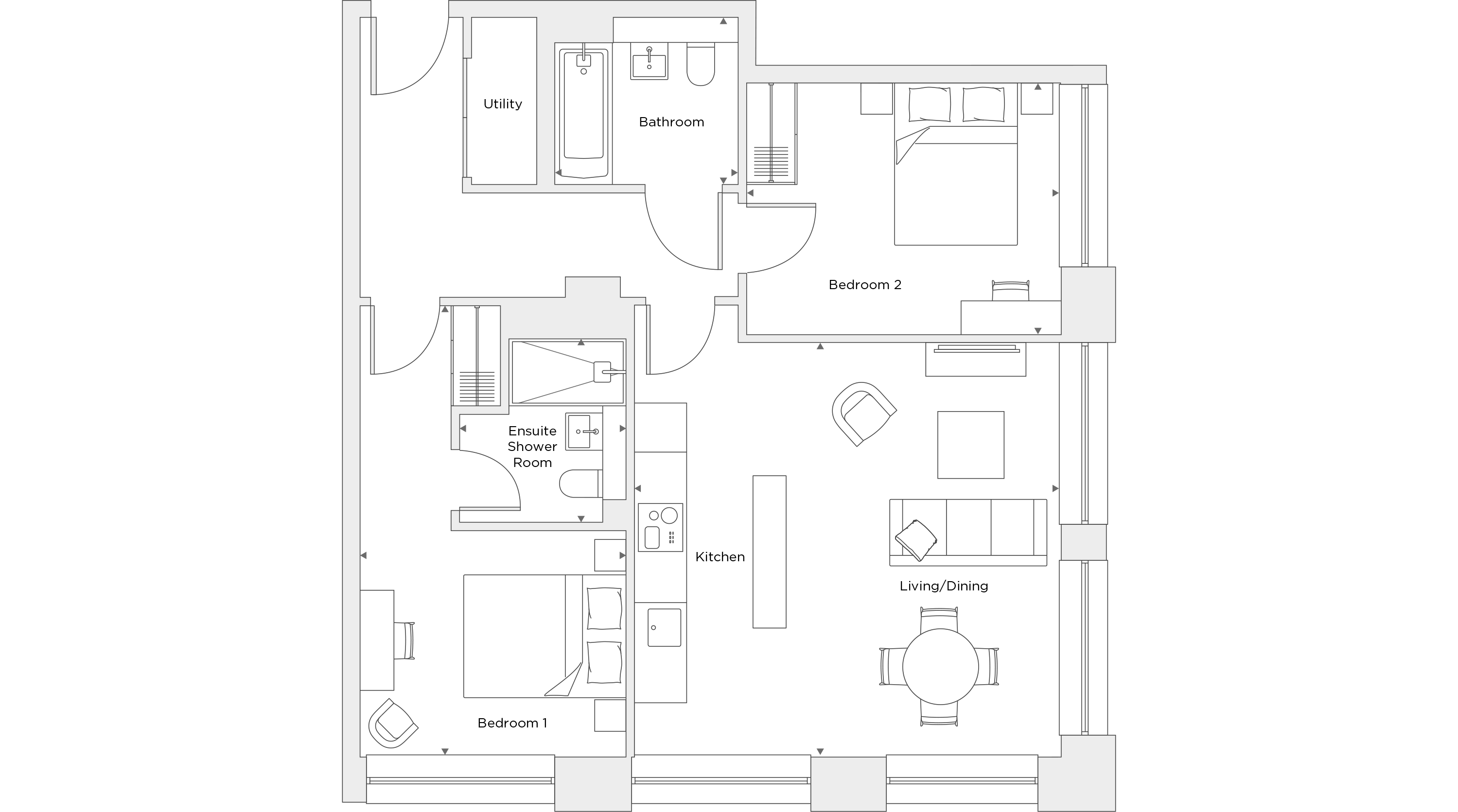 Two Bedroom Apartment A.1.17 Floor Plan
