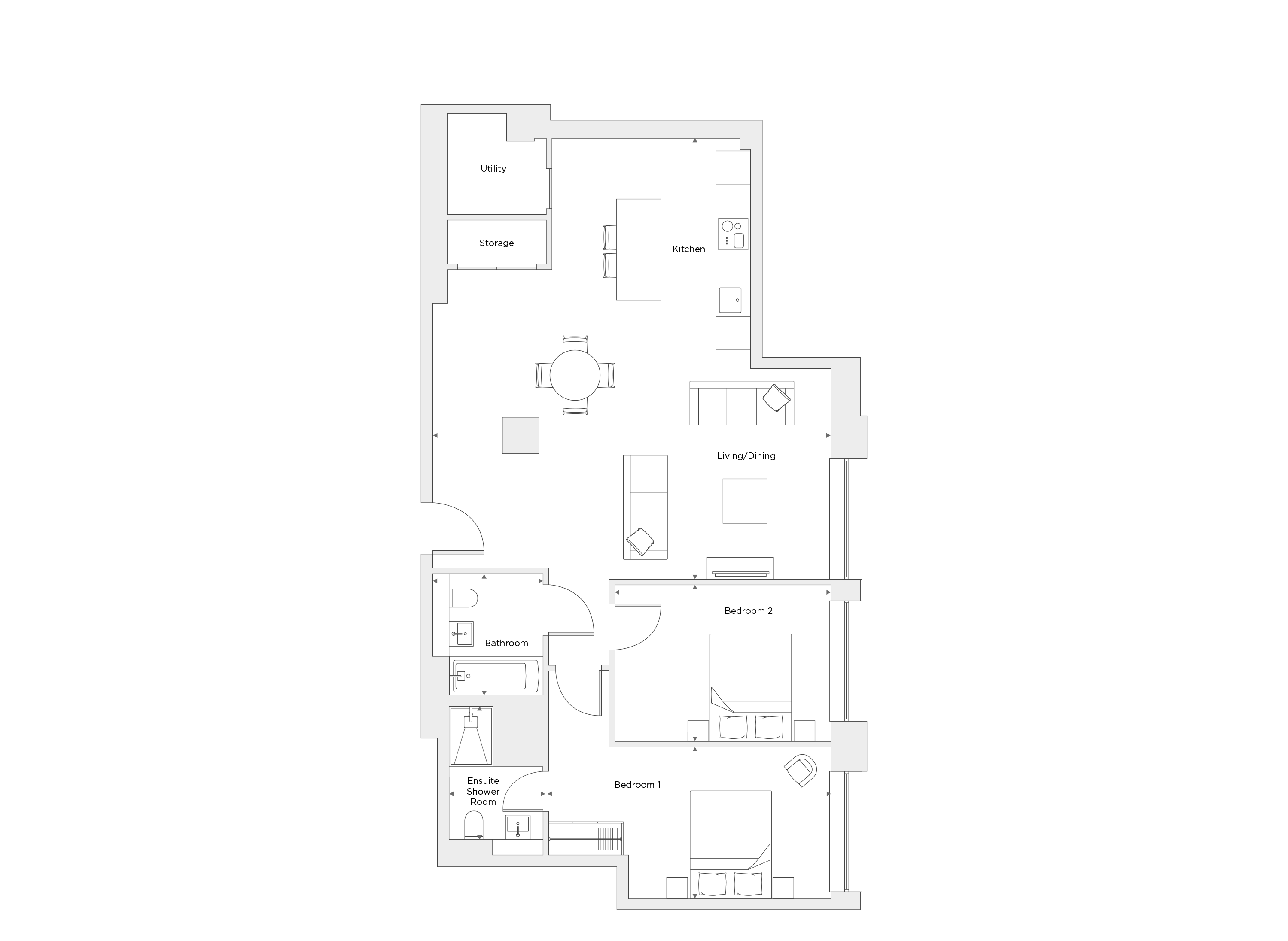 Two Bedroom Apartment A.1.18 Floor Plan