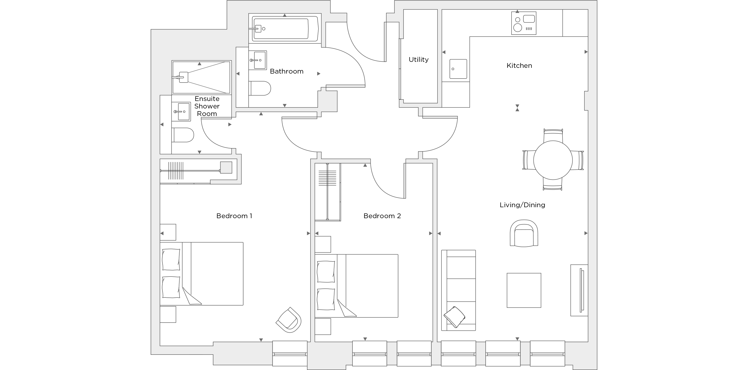 Two Bedroom Apartment A.2.01 Floor Plan