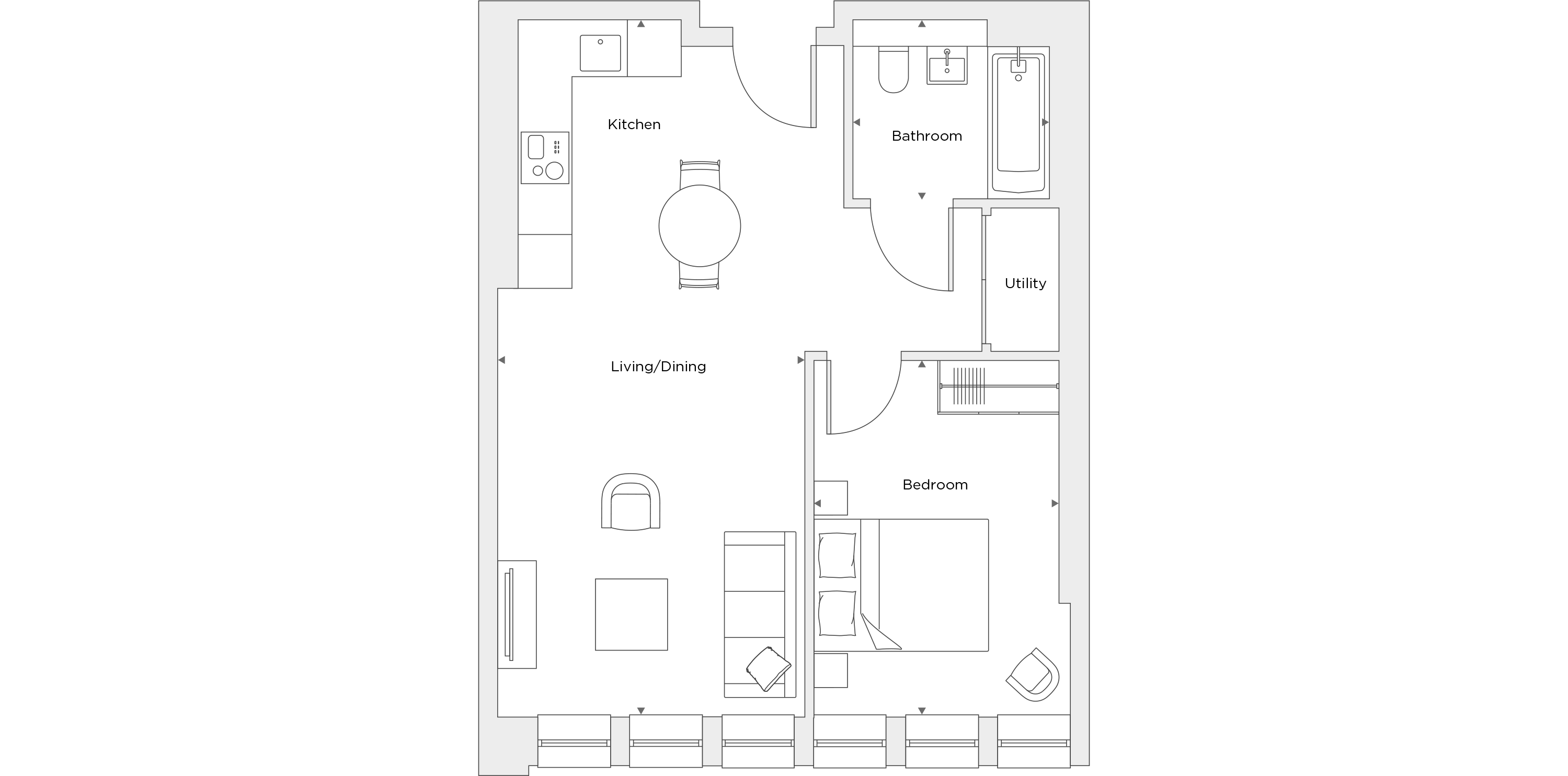 One Bedroom Apartment A.2.02 Floor Plan