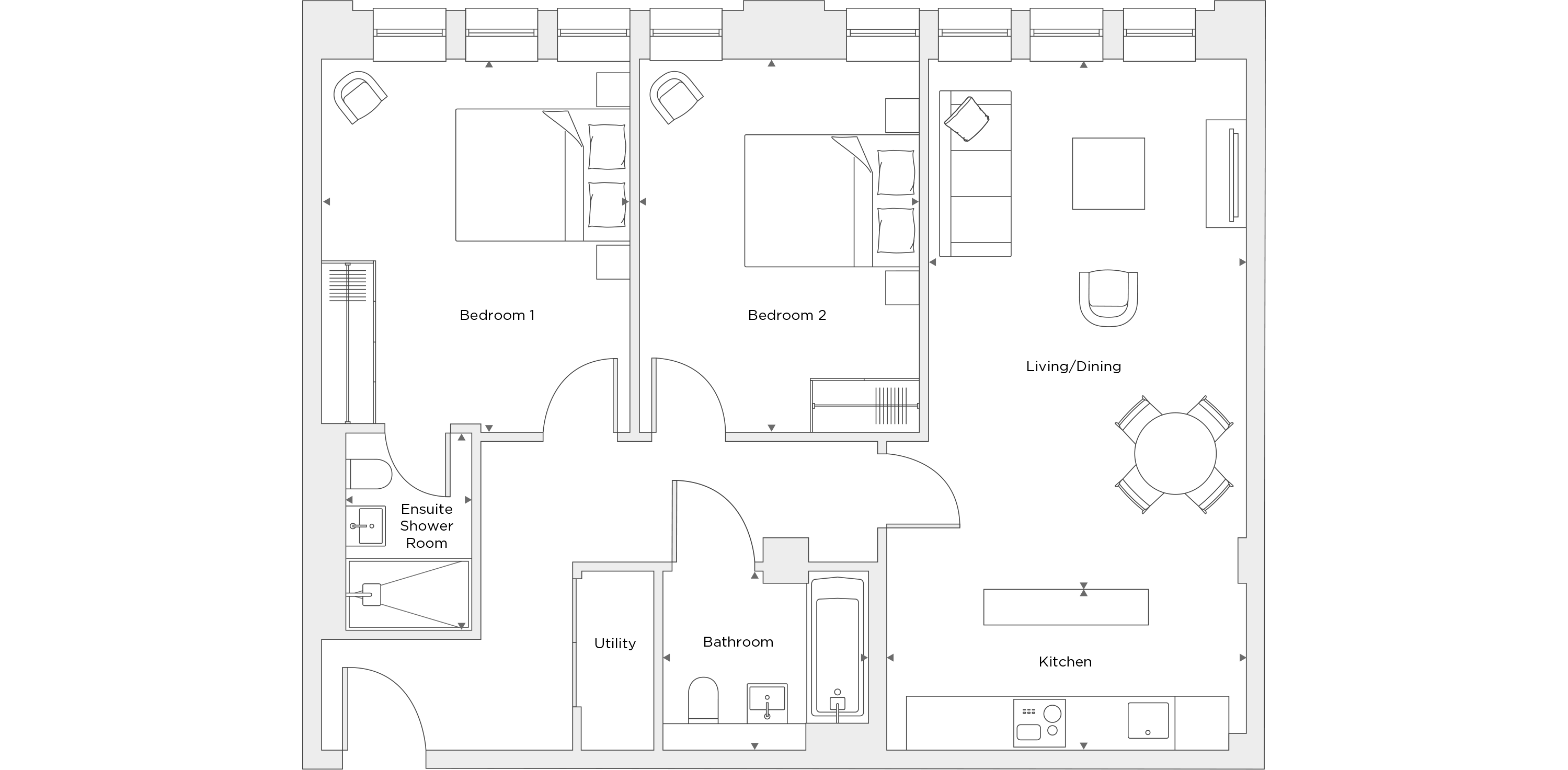 Two Bedroom Apartment A.3.06 Floor Plan