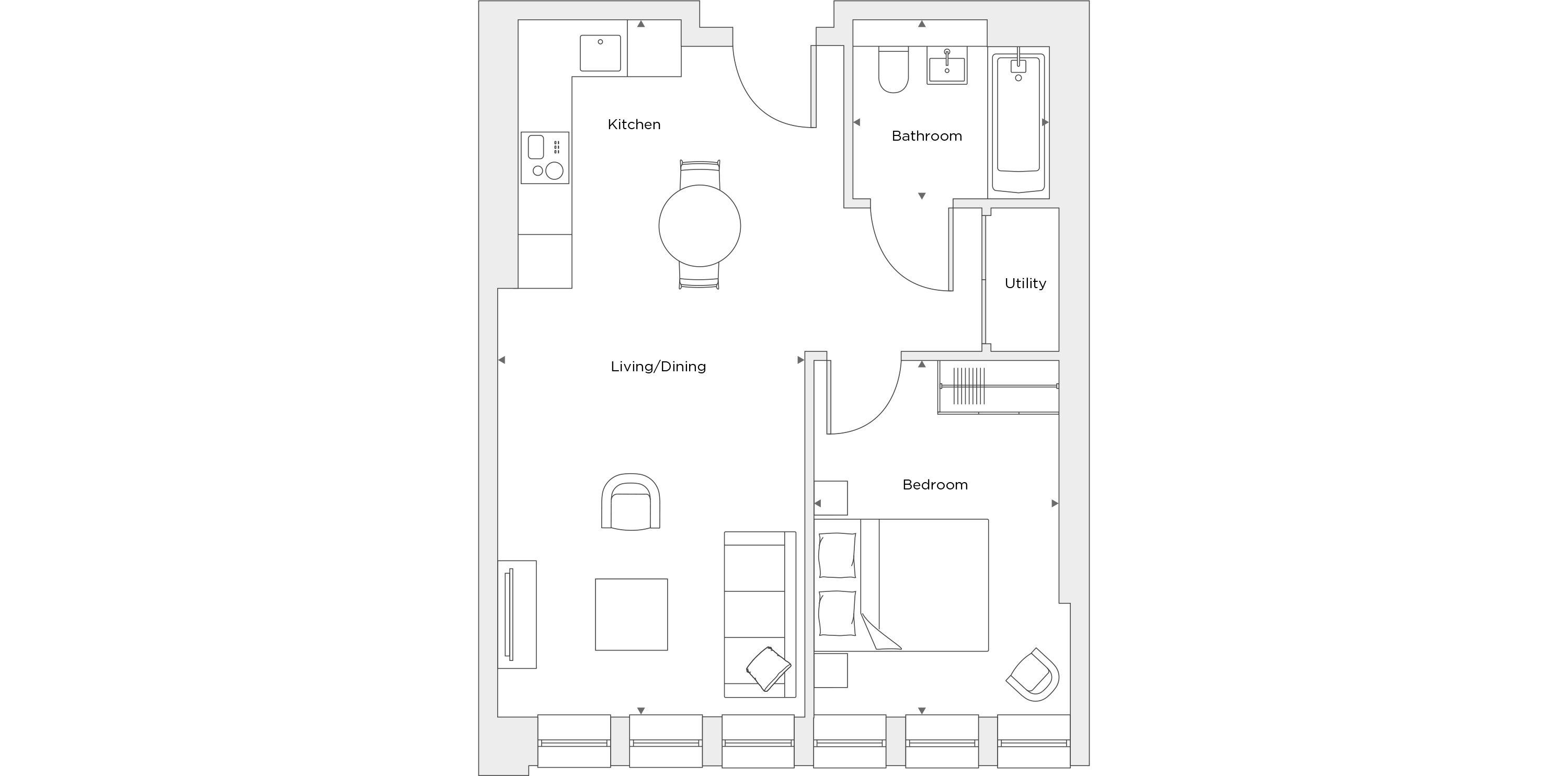 One Bedroom Apartment A.4.02 Floor Plan