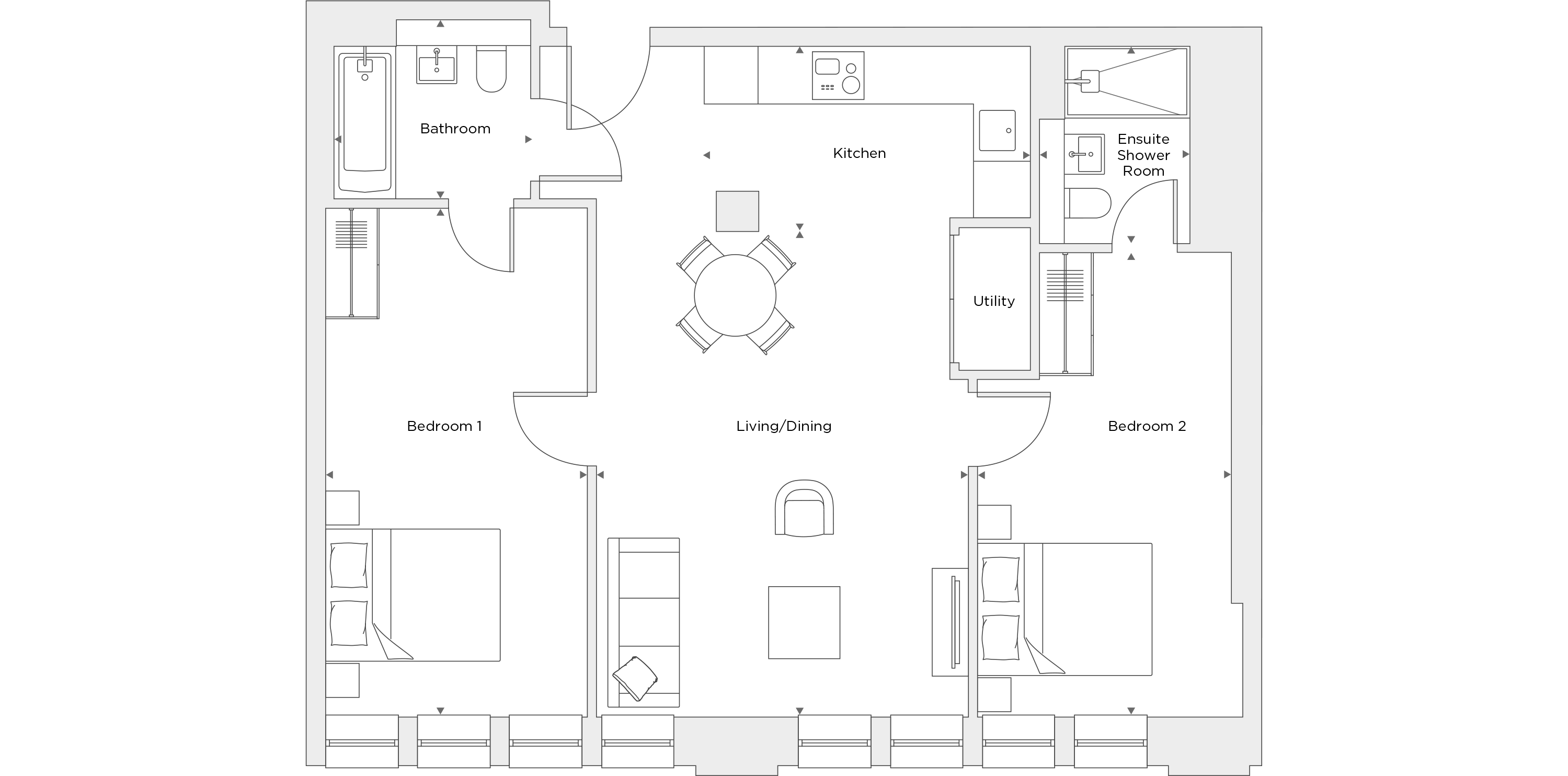 Two Bedroom Apartment A.4.04 Floor Plan