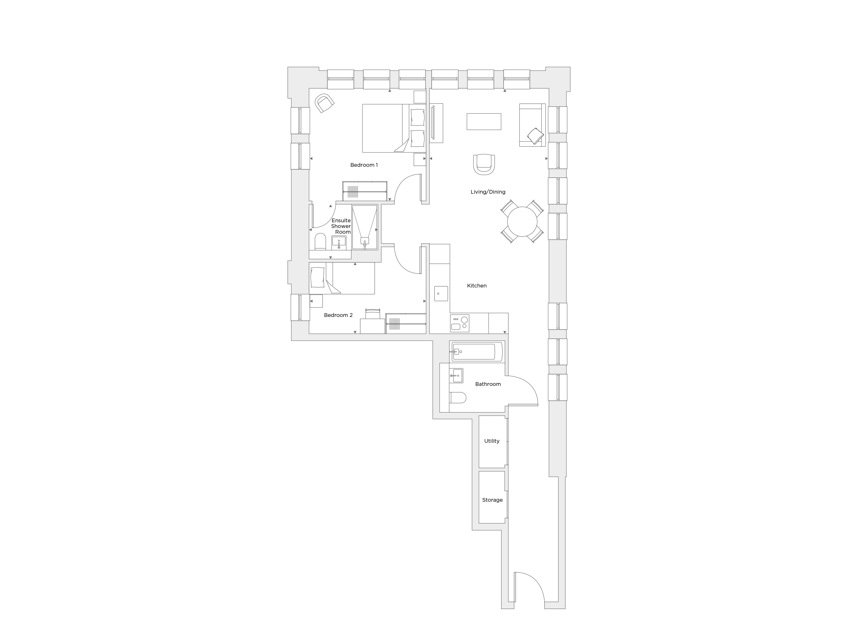 Two Bedroom Apartment A.5.08 Floor Plan