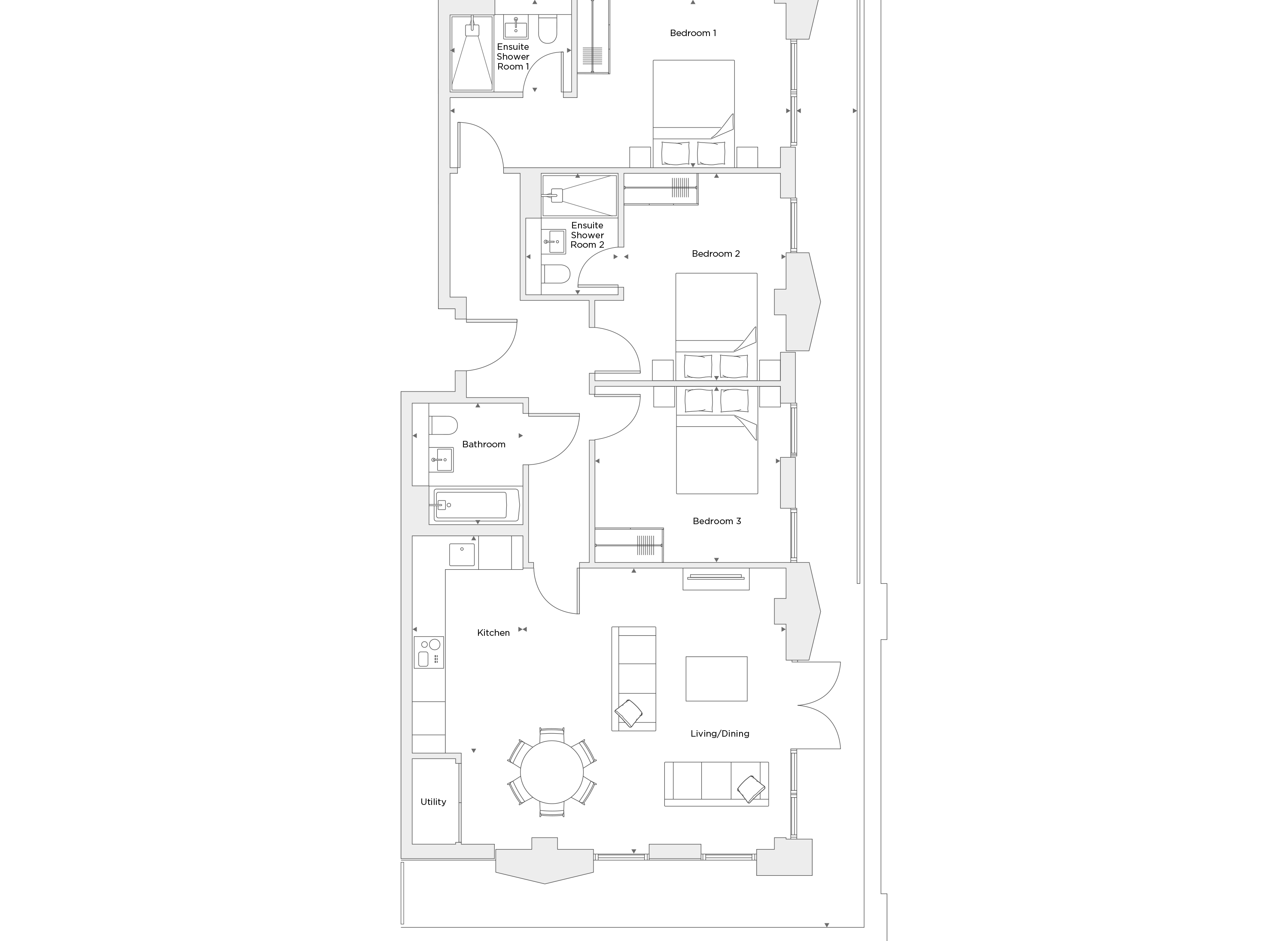 Three Bedroom Apartment A.6.11 Floor Plan