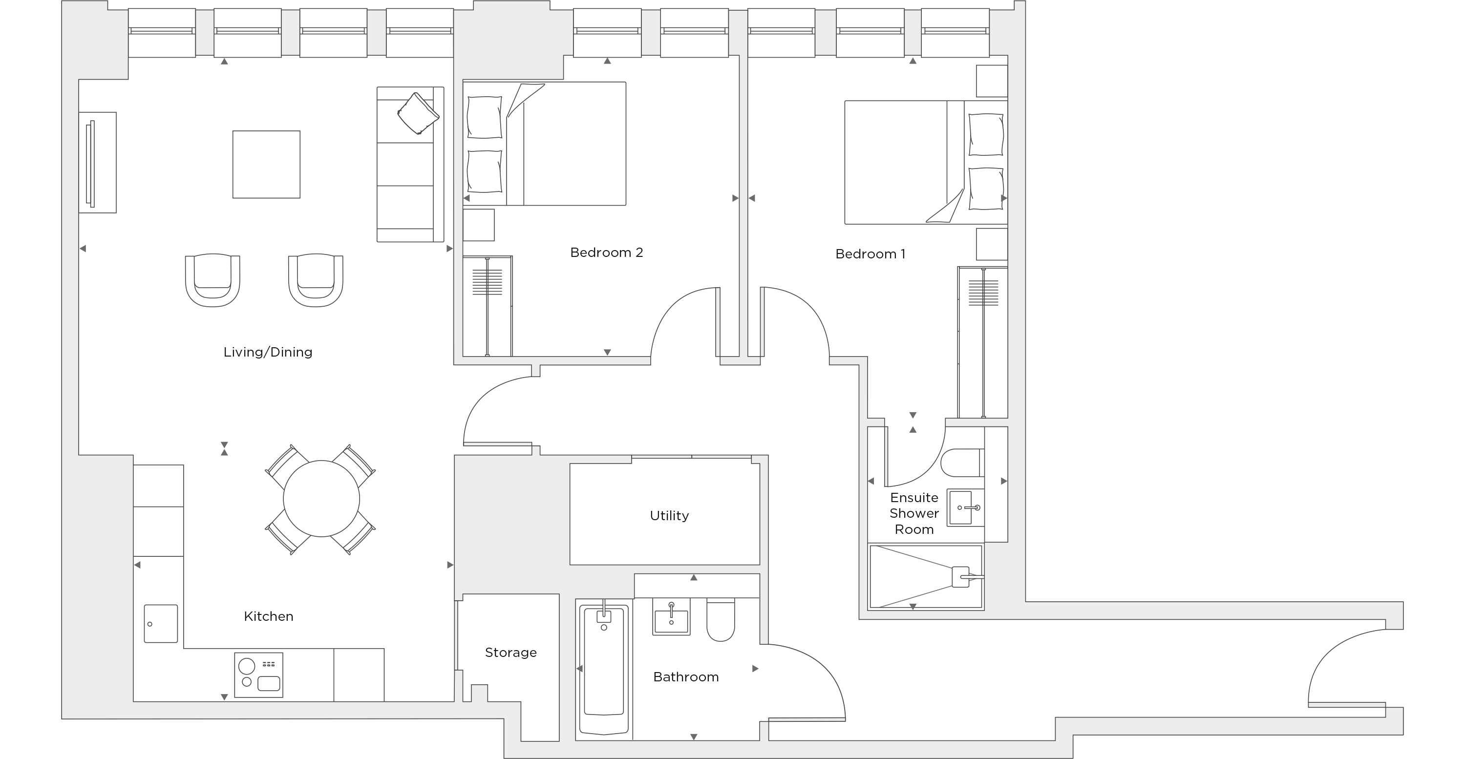 Two Bedroom Apartment B.0.01 Floor Plan