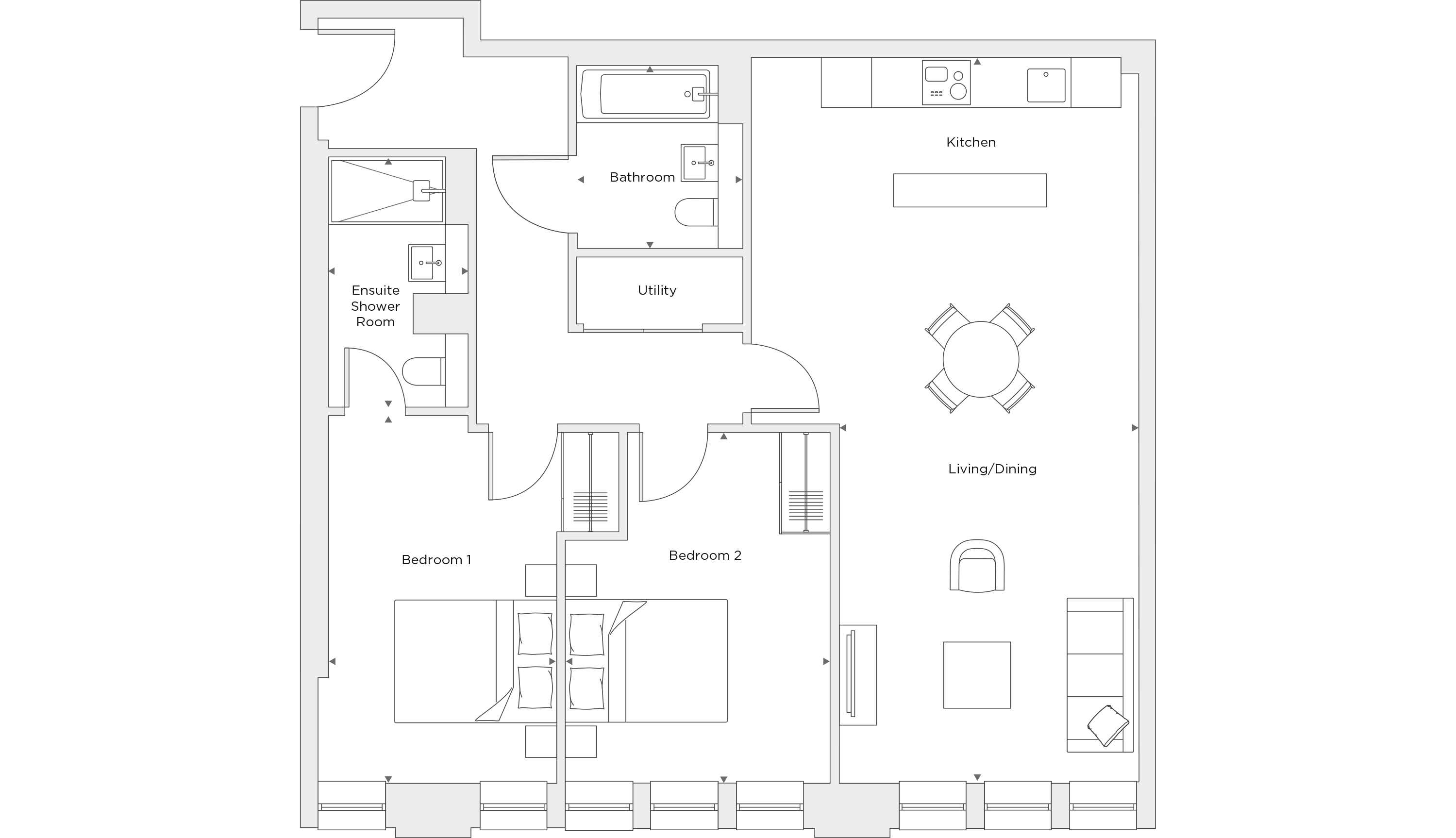 Two Bedroom Apartment B.0.09 Floor Plan
