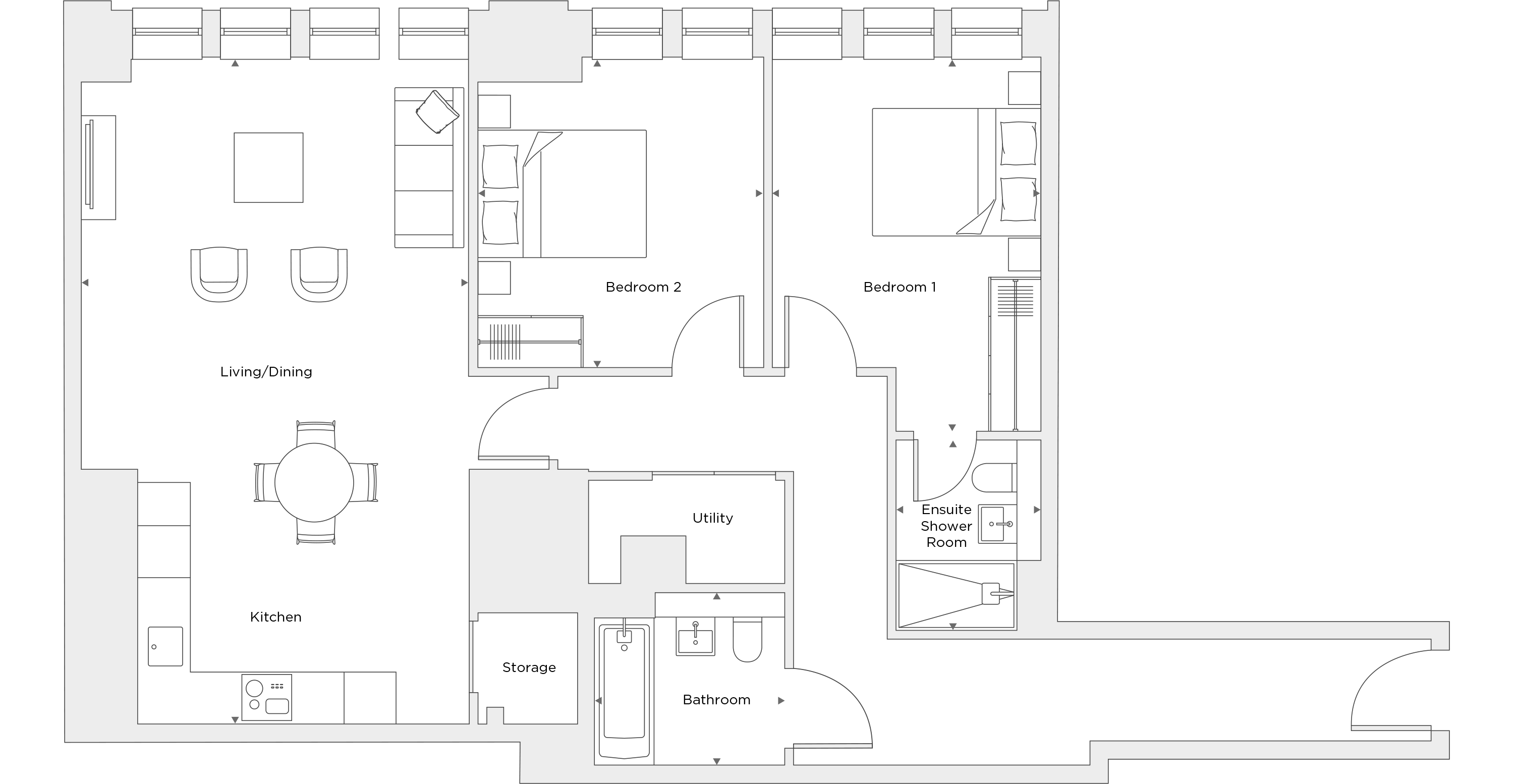 Two Bedroom Apartment B.1.01 Floor Plan