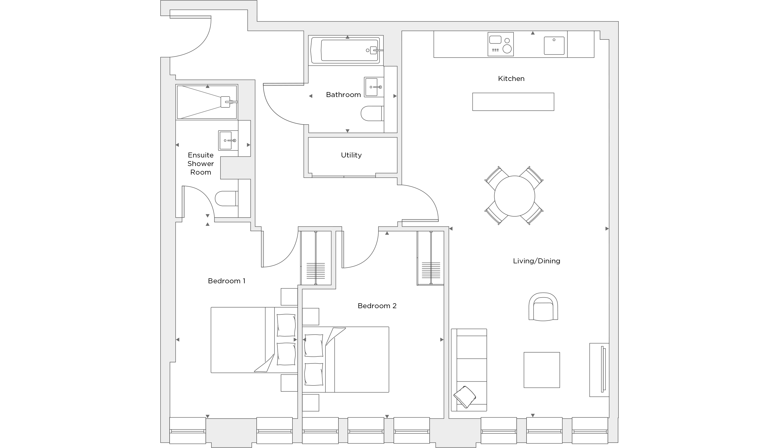 One Bedroom Apartment B.1.11 Floor Plan