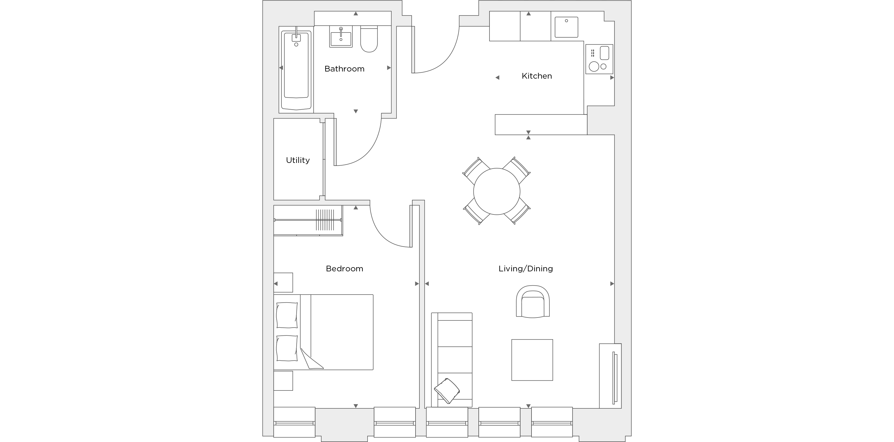 One Bedroom Apartment B.1.17 Floor Plan