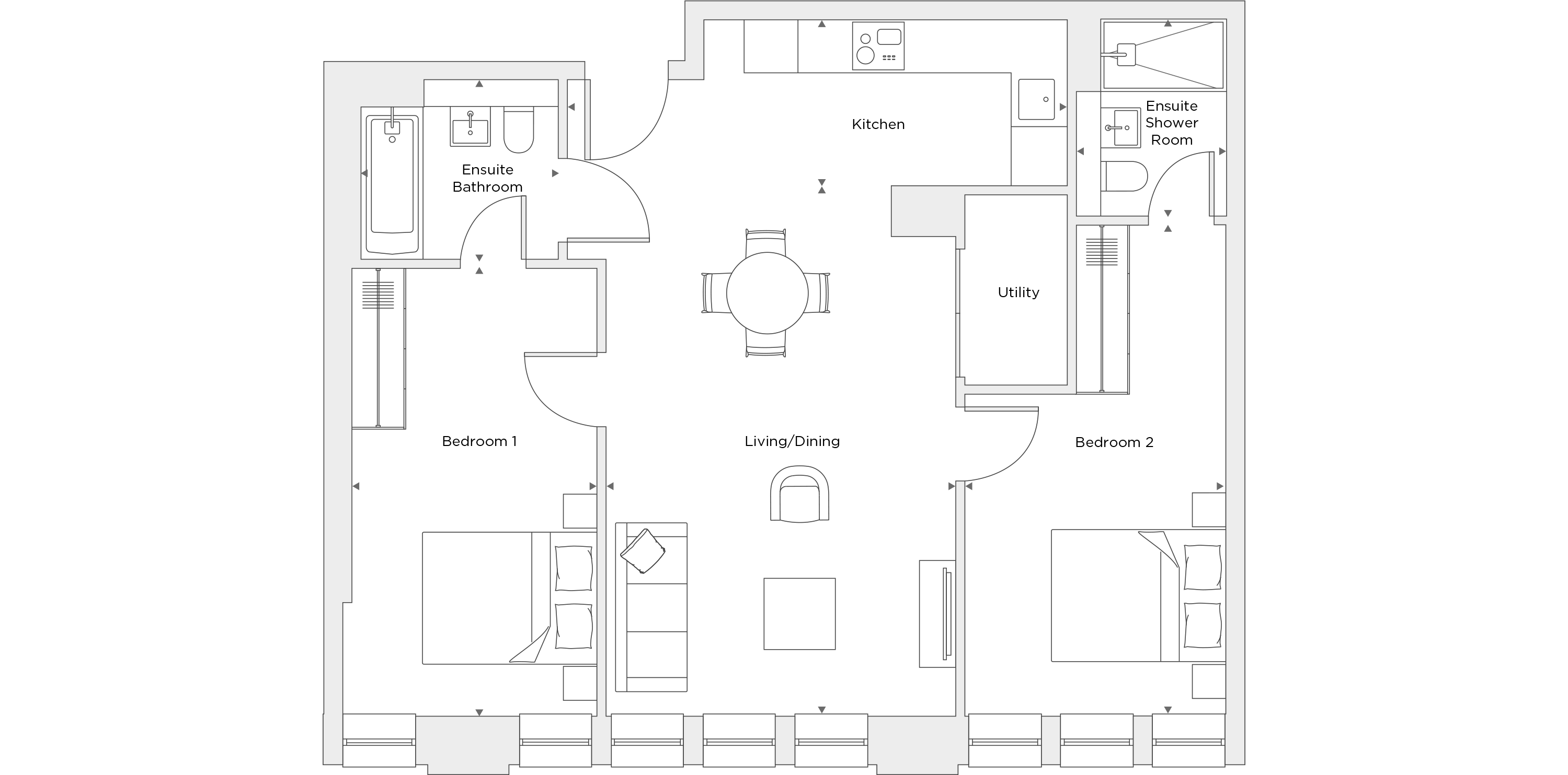 Two Bedroom Apartment B.1.18 Floor Plan