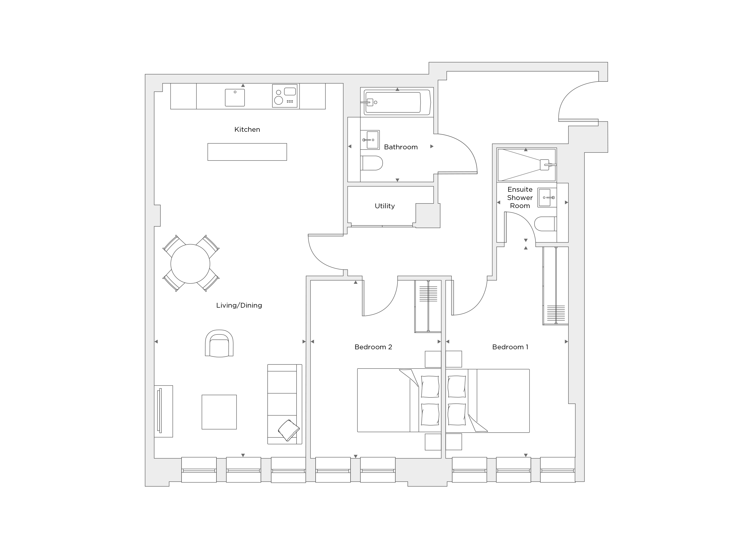 Two Bedroom Apartment B.1.19 Floor Plan