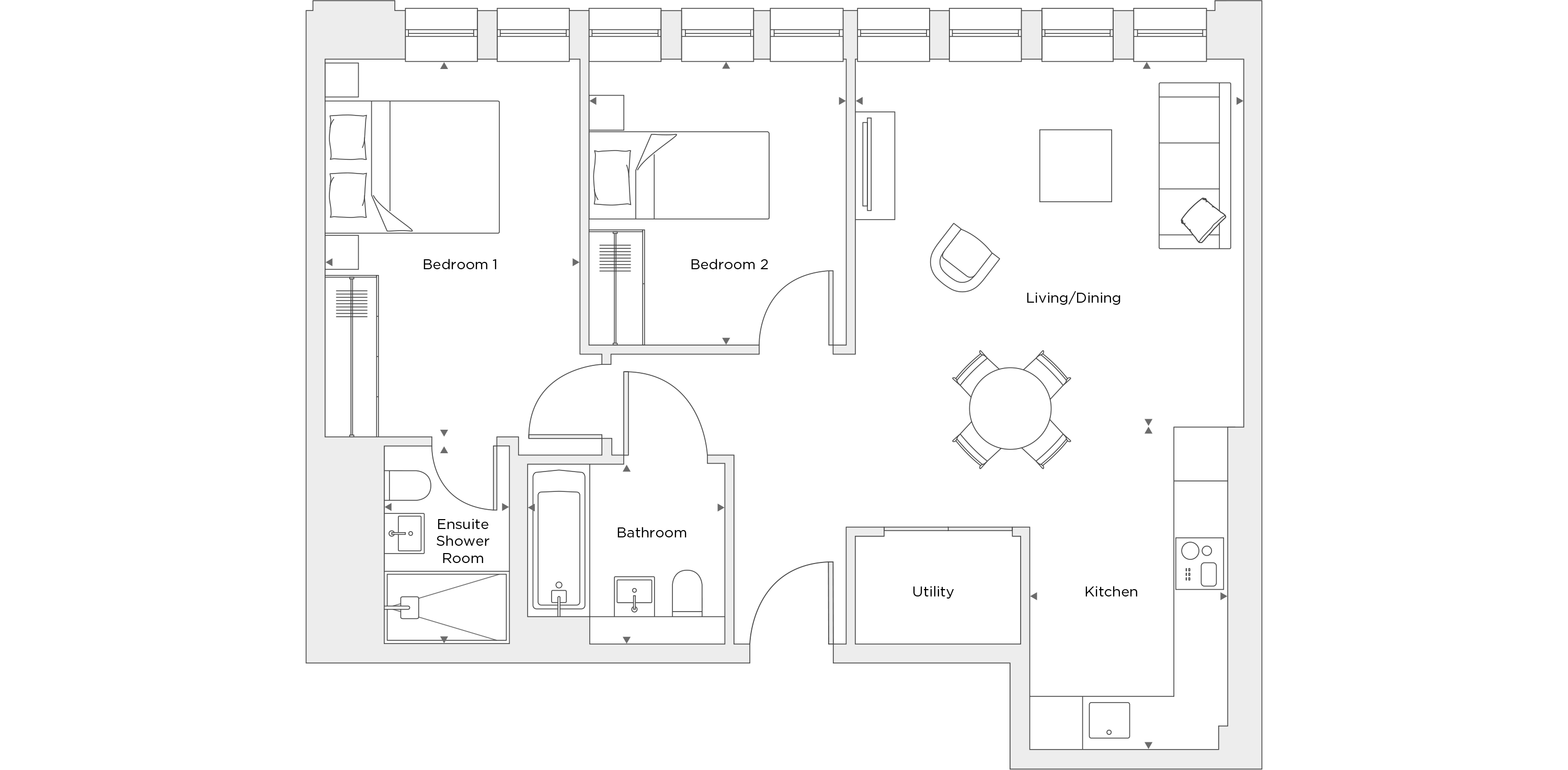 Two Bedroom Apartment B.2.02 Floor Plan