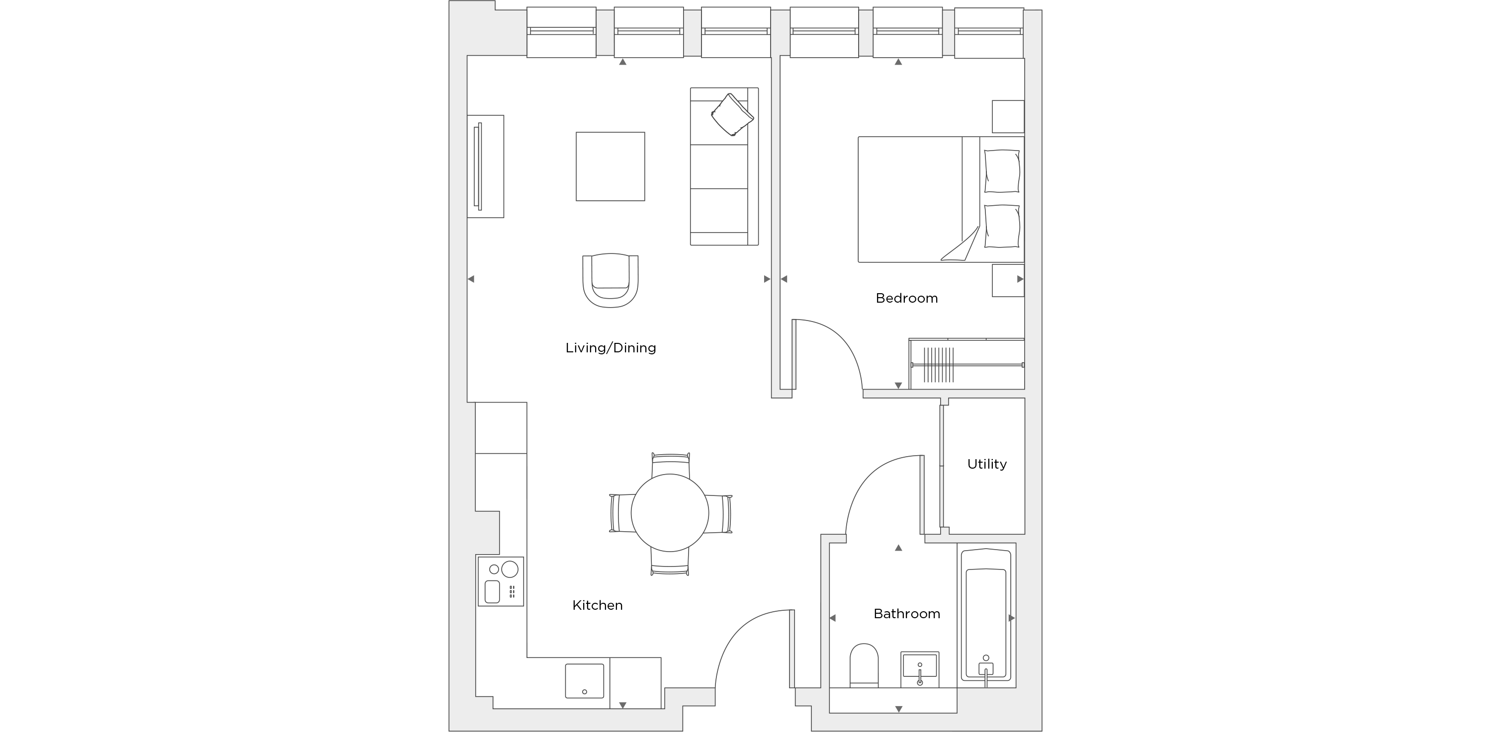 One Bedroom Apartment B.3.08 Floor Plan