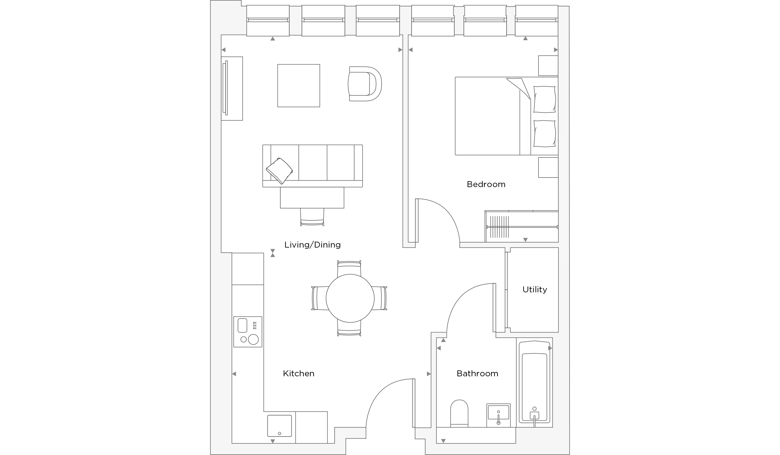 One Bedroom Apartment B.0.03 Floor Plan